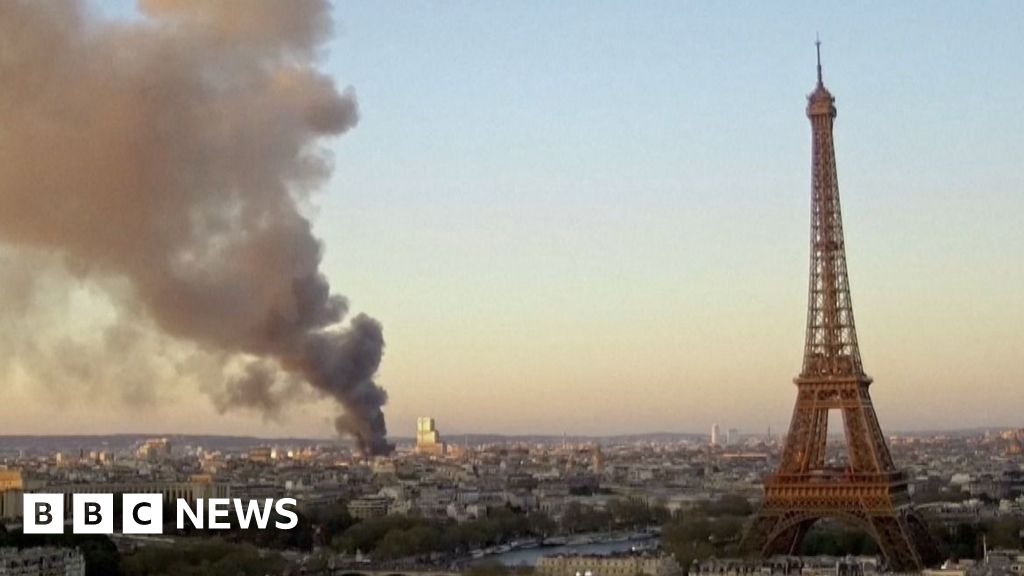 Plume of black smoke over Parisian skyline after ‘major’ fire